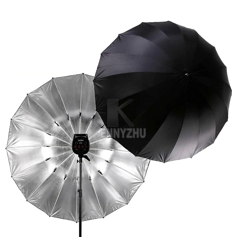 

Free DHL Photo Studio 60" / 150cm 75" / 185cm Large-Sized Black Silver Reflective Umbrella for Flash Light Strobe Photography