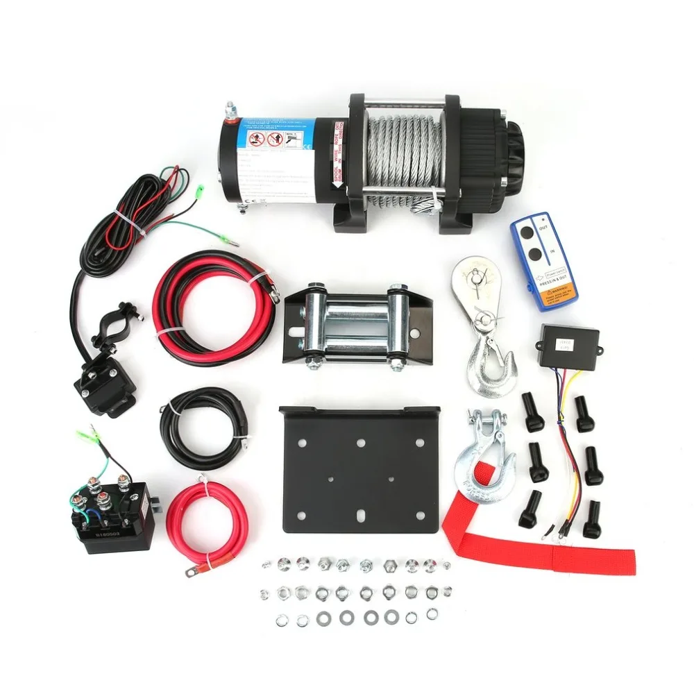 

Electric Winch Load Capacity Up To 4000lbs Cars Off-Road Lift Winch With Remote Control Auto Lifting Sling Crane Equipment