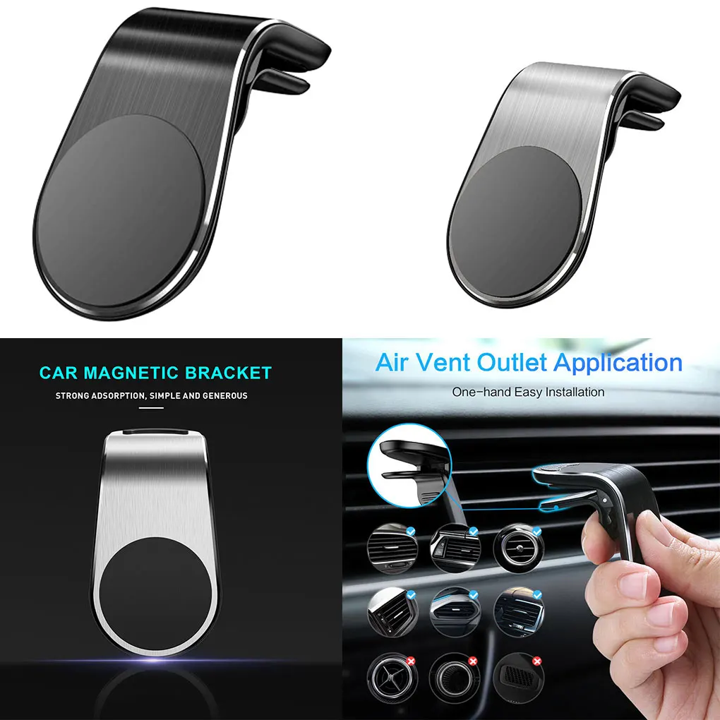 Металлический магнитный автомобильный держатель для телефона Mini Air Vent с