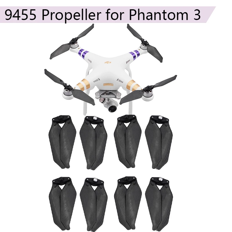 

8pcs Low Noise Props Folding Propellers for DJI Phantom 3 2 9455 Carbon Fiber Noise Reduction Blades Accessories Replacement