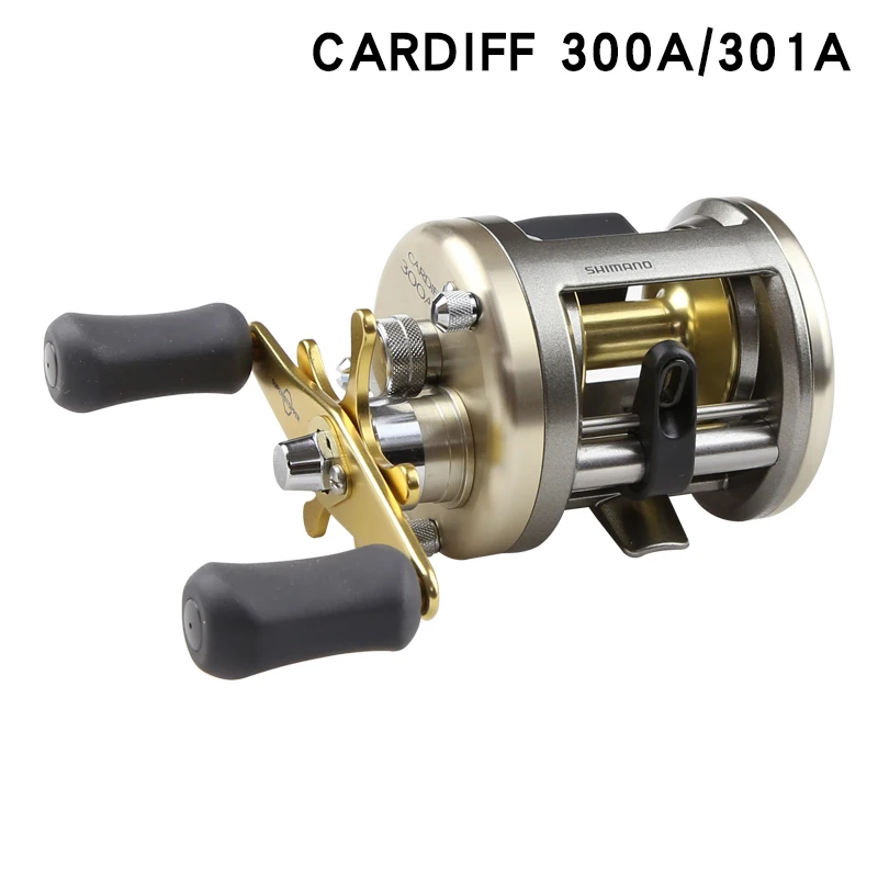الأصلي Shimano كارديف 200 300 400 جولة Baitcatsing بكرة اليسار اليد اليمنى المياه المالحة طبل جولة Baitcaster الصيد بكرة لفائف