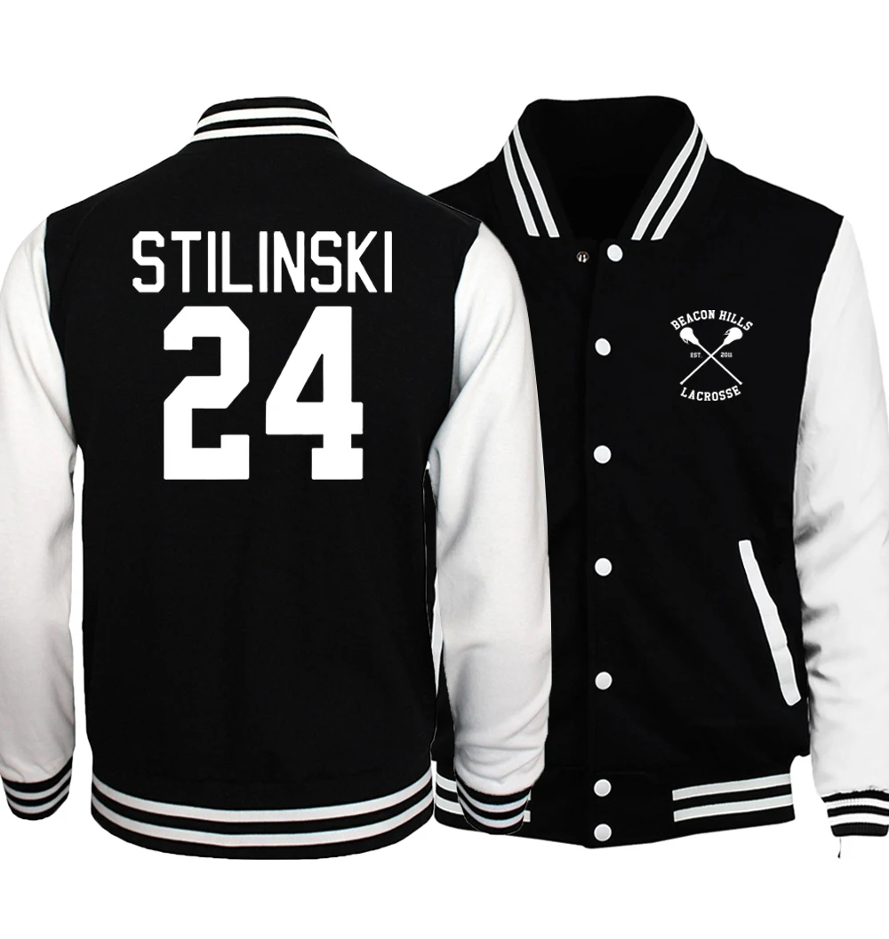 Модный флэш-звезда S.T.A.R. Labs/Стилински волк 24 Куртки Для мужчин брендовая Весенняя мужская куртка спортивные костюмы плюс Размеры S-5XL - Цвет: black white