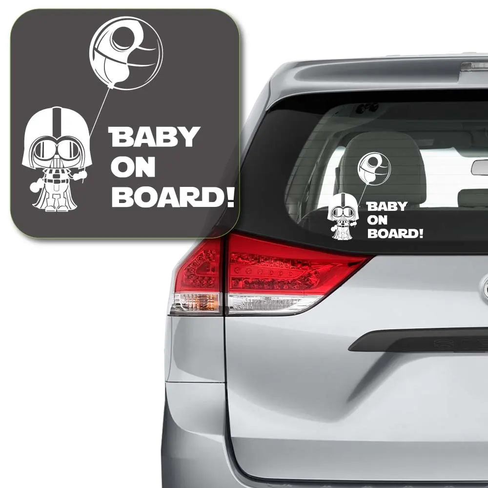 

Baby on Board Starwars Inspired Decal Sticker for Car Window, Laptop and More(6" X 6.5", White) Car Stickers and Decals