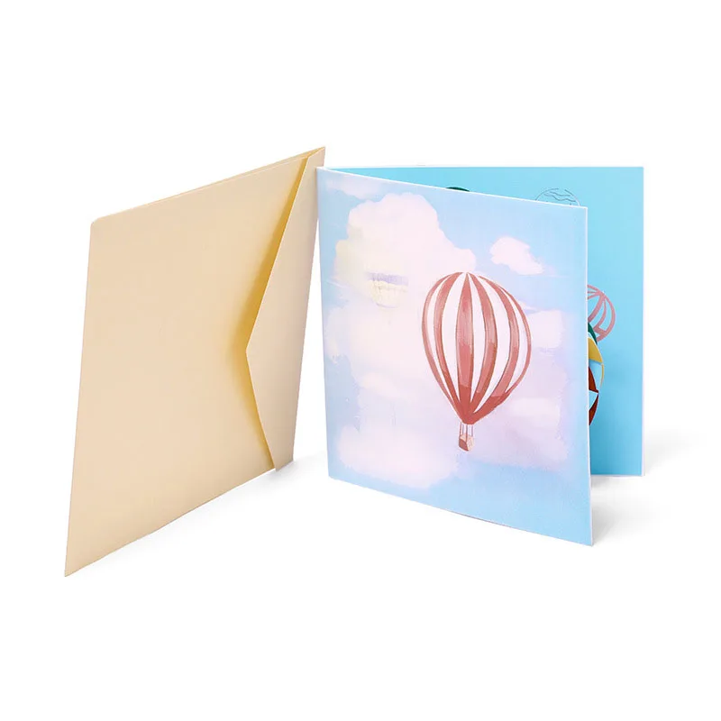 3D Handmade Color Print Rainbow Hot Air Balloon Paper Invitation Greeting Cards PostCard Birthday P - 32950101958
