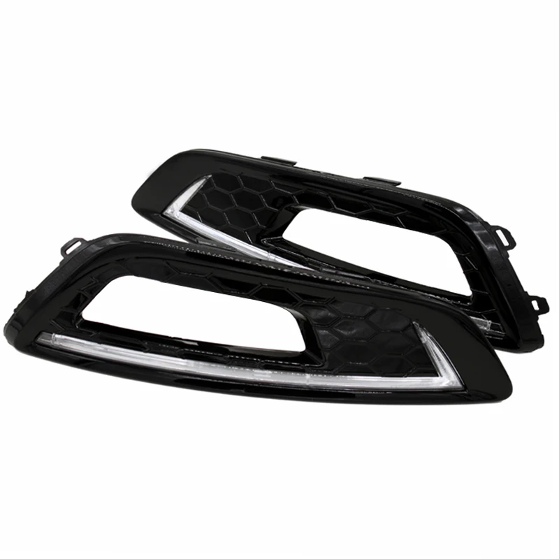 

Turn Signal and Dimmed Function 12V LED Car DRL Daytime Running Lights with Fog Lamp Hole for Ford Focus 4 2015 2016 2017