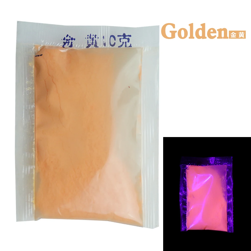 

10g per Pack Golden Color Luminous Paint Noctilucent Powder Fluorescence DIY Party Creative Glow In Dark Decorations for Home