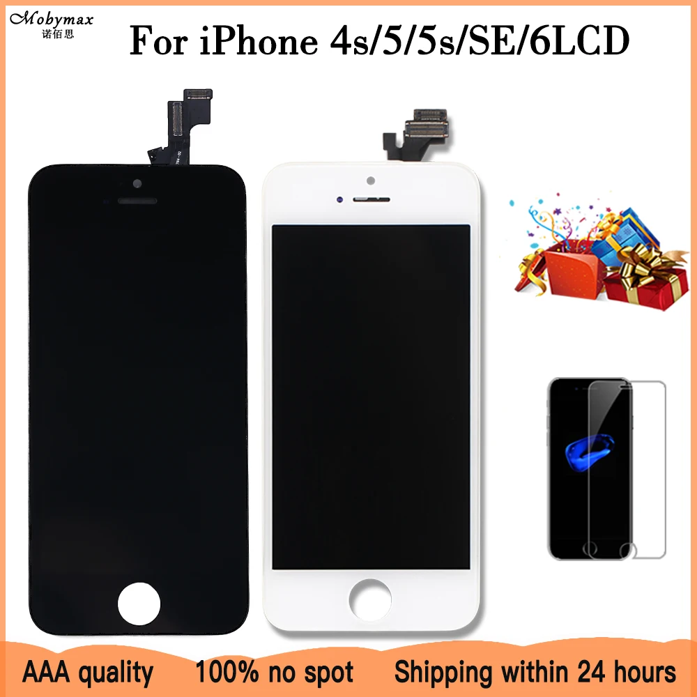 

AAA+ Quality For iPhone 4s 5 5s SE 6 LCD Display Touch Screen Assembly 100% Brand New Screen Replacement Display+tempered glass