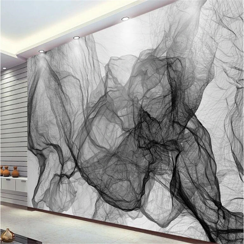 

beibehang wallpaper for walls in rolls Decorative mural abstract modern black white lines 3D living room wallpaper background