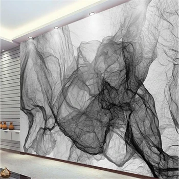 

beibehang wallpaper for walls in rolls Decorative mural abstract modern black white lines 3D living room wallpaper background