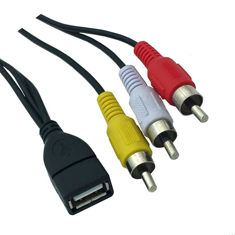 Кабель USB 2 0 A Female to 3 RCA Male Video AV для ПК ТВ Aux аудио видео адаптер оборудование|Кабели