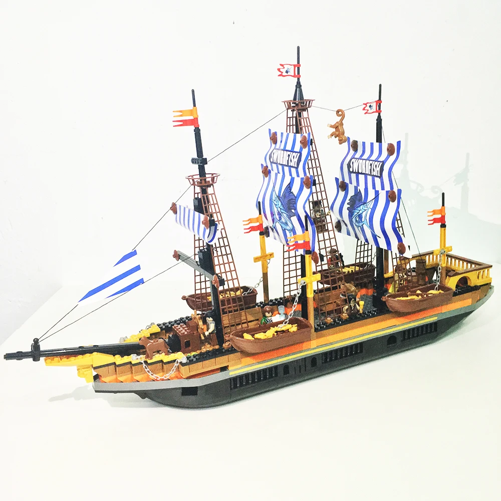 

model building kits compatible with lego city pirate 1078 3D blocks Educational model & building toys hobbies for children