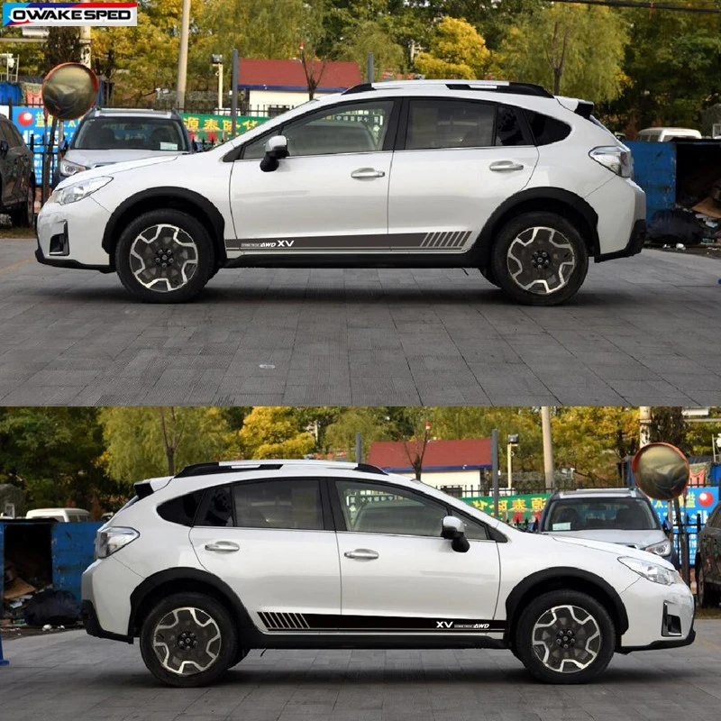 Для Subaru XV AWD Спортивная боковая юбка полосы автомобильный Стайлинг Дверь Декор