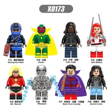 80 шт. Vision Luke Cage Железный человек видение Whiplash Marvel Супер Герои Модель Набор строительных блоков Детские игрушки X0173