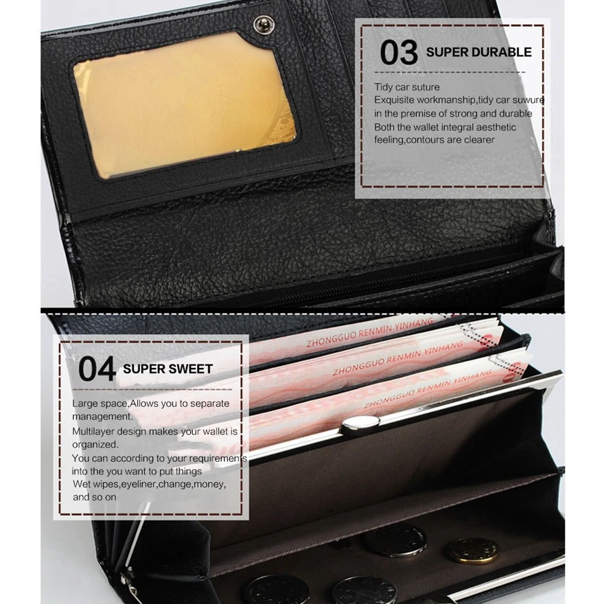 12 Colors Women Wallet Female Coin Purses Holders Genuine Leather 3D Embossing Alligator Ladies Crocodile Long Clutch Bags