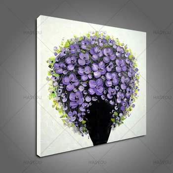 

Hand Painted knife Canvas Oil Painting Modern flower oil painting wall Art home decortion for living room hotel restaurant decor