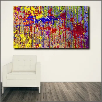 

WLONG Large Print Oil Painting Texture Multicolore Abstract Wall Art Canvas Prints Wall Pictures For Living Room And Bedroom