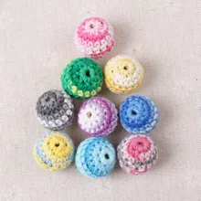Duplo cor Elegante 20mm Contas De Crochê Fio de Lã Para Escolher Malha Por um Fio de Algodão DIY Jóias Fazendo 5 Pcs A22(China)