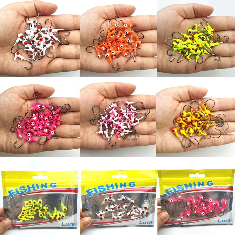 

Exposed Lead Jig Head 1.75g 3.3g Barbed Hook 10pcs/lot Soft Lure Jigging Hook Fishing Hooks 021