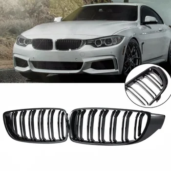 

Gloss Black Front Kidney Dual Line Grilles For BMW 4 Series F82 F80 F32 F33 F36