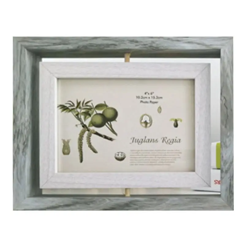 

Creative Rotating Wood Photo Frame Nordic Style Pictures Poster Painting Frames Tabletop Home Decoration
