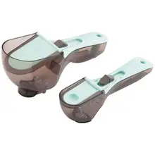 2 шт. Пластиковые регулируемые ложки для измерения специй кухонные весы для приготовления пищи Регулируемый измерительный Совок Прямая поставка