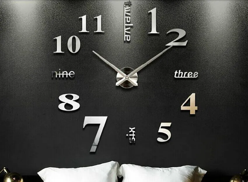 Новые большие настенные часы современный дизайн 3D DIY настенные часы интерьерные домашний декор Relogio De Parede