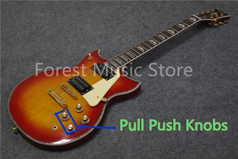 

High Quality CS Cherry Sunburst Suneye SG Electric Guitar China OEM Pull Push Switch Version Guitar Electric Free Shipping