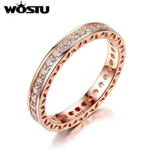 WOSTU Лидер продаж кольца золотого цвета с прозрачным CZ для женщин совместимы с оригинальным Европейским кольцом ювелирные изделия подарок