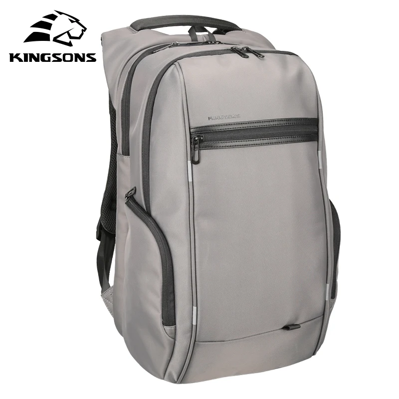 Рюкзак Kingsons со встроенным зарядным устройством USB, анти-кражи рюкзаки Для мужчин Путешествия Водонепроницаемый школьные ранцы Колледж подросток мужского 13/15/17 дюймов рюкзак для ноутбука - Цвет: Model A Grey