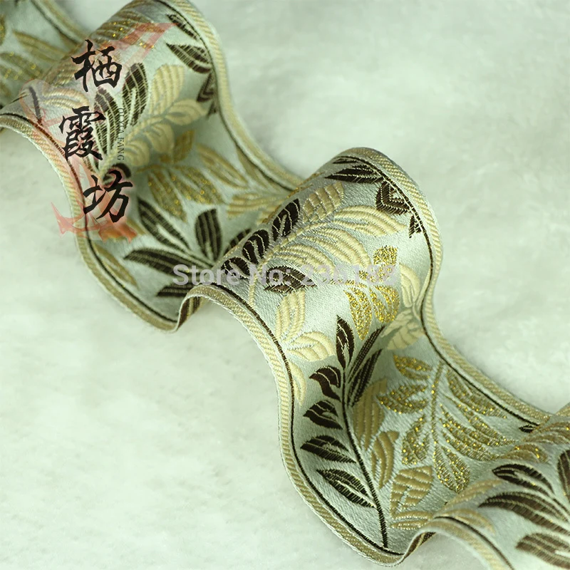 Golden leaf ethnic embroidered ribbon lace 5meterslot for craft Golden leaf ethnic embroidered ribbon lace 5meterslot for craft