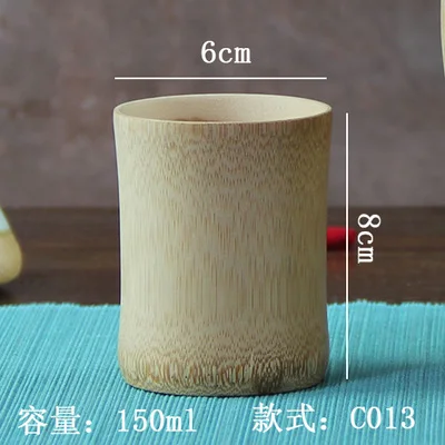 Натуральная бамбуковая чайная чашка без краски твердосплавная фреза для пива/чая/воды оригинальность логотип на заказ японский стиль - Цвет: Цвет: желтый