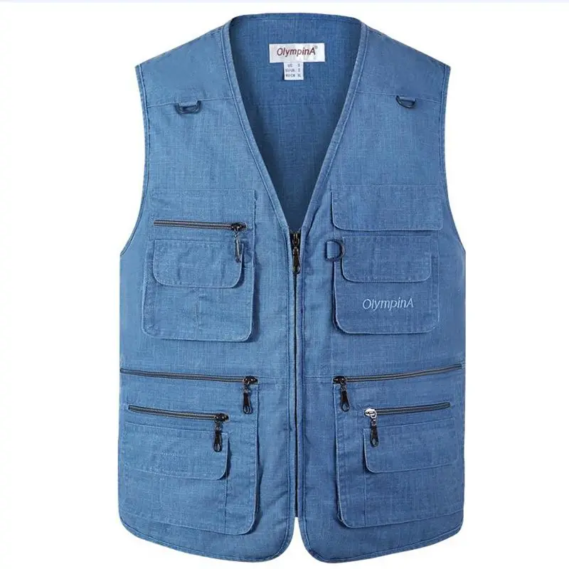 new Photography Vests Man Cotton Casual Wasitcoat For Men Vest With