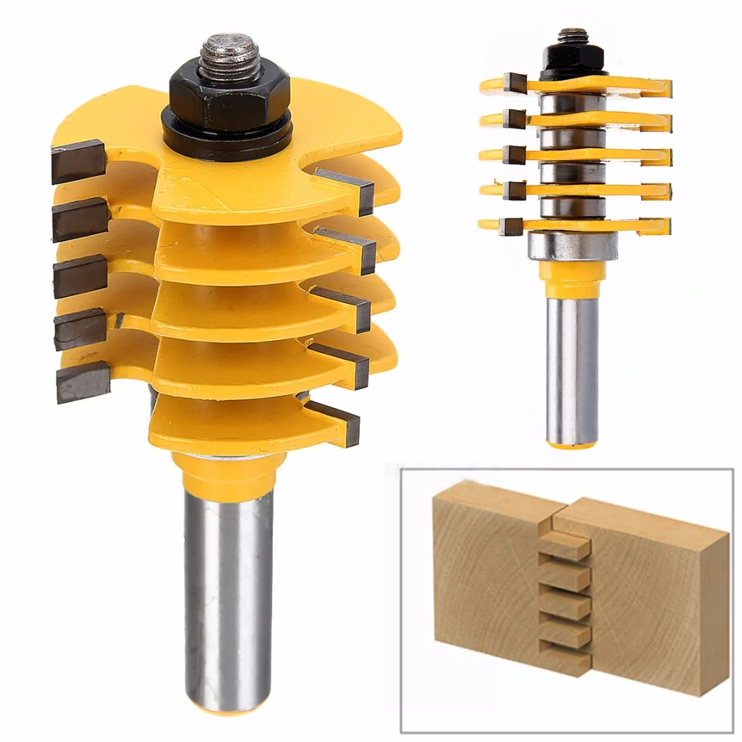 

1/2" Shank Box & Finger Joint Router Bit Adjustable Milling Cutter For Woodworking Engraving
