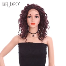 Кудрявые кудрявые парики на кружеве, термостойкие волокна, синтетические парики на шнурке для ежедневной носки, парики из густых волос, экспо-Сити
