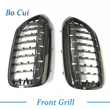 

2Pcs Silver diamond Car styling Grill Grille Cover Replacement Trim For BMW 5 Series G30 G38 2017 2018