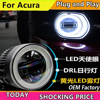 

doxa Car Styling for Acura TL RDX ILX LED Fog Light Auto Angel Eye Fog Lamp LED DRL 3 function model