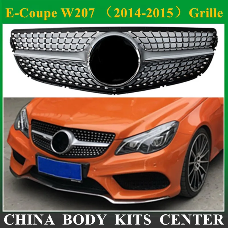 E Coupe W207 Diamond Grille Mesh ABS Front Grill Replacement Silver Color For Mercedes Grill Star Decoration 2014 2015 E Coupe W207 Diamond Grille Mesh ABS Front Grill Replacement Silver Color For Mercedes Grill Star Decoration 2014 2015