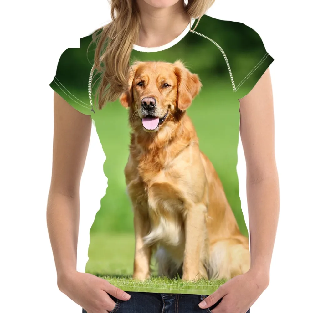 

Harajuku Woman's T Shirts Funny Golden Retriever Dog/Puppy Printing Female Summer Tee Casual Streatwear Short Tshirt