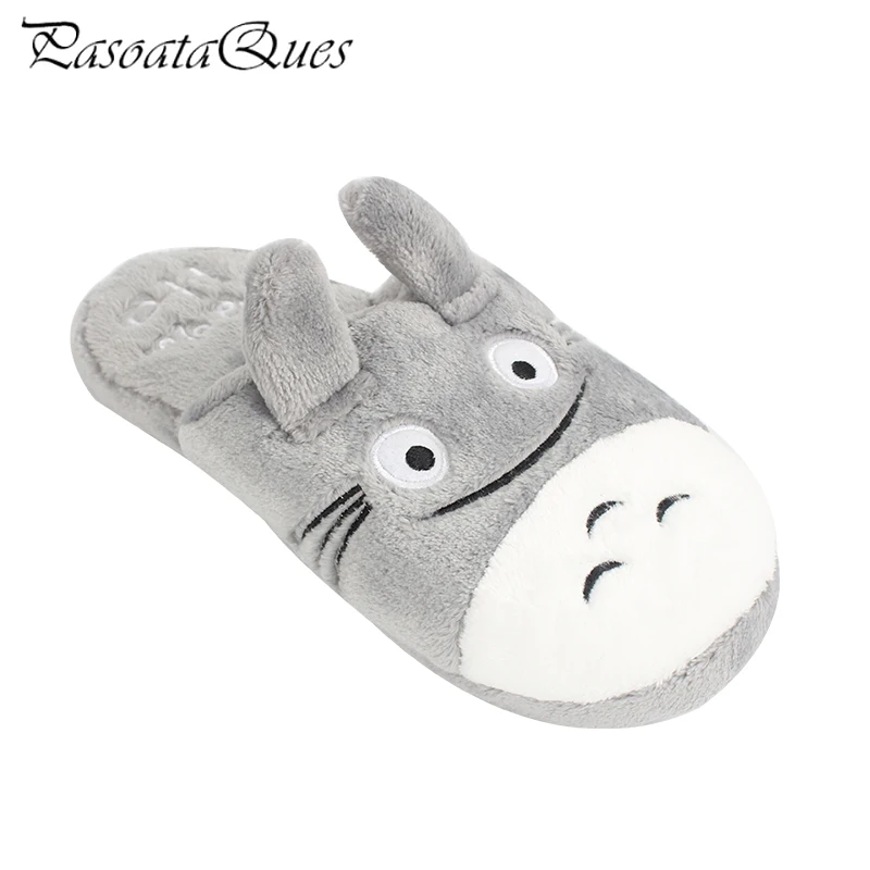 Домашние тапочки Totoro для мужчин и женщин удобные теплые дома спальни плоская