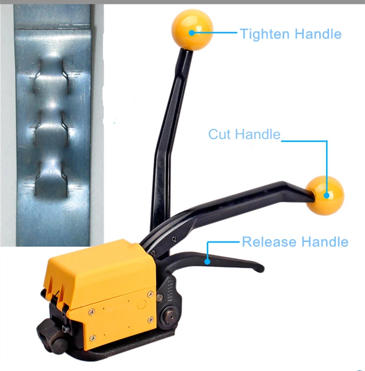 Hand held Sealless Steel Strip Buckle Baler 1/2"-3/4" Band Manual Strapping Tool Strapper  A333 strapping Machine