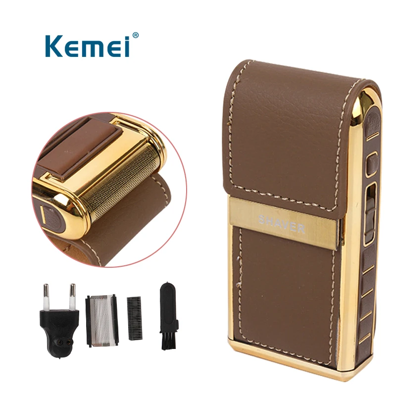 

Electric Reciprocating hair trimmer Razor Vintage Leather Wrapped Portable Mens Beard Trimmer Clipper tool kit