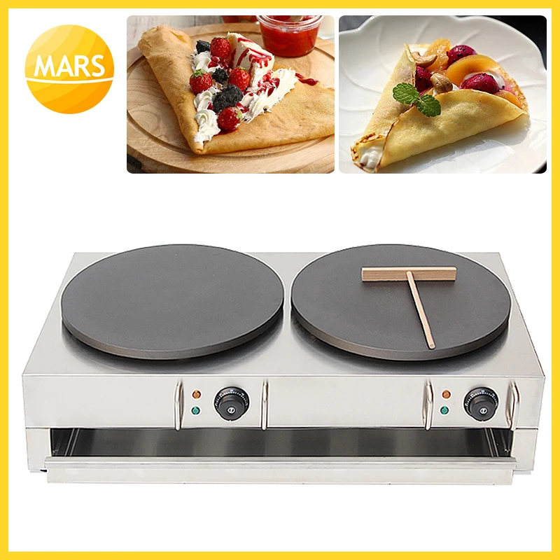 

Industrial Automation Double Pans Electric French Pancake Maker Mini Crepes Cone Making Machine