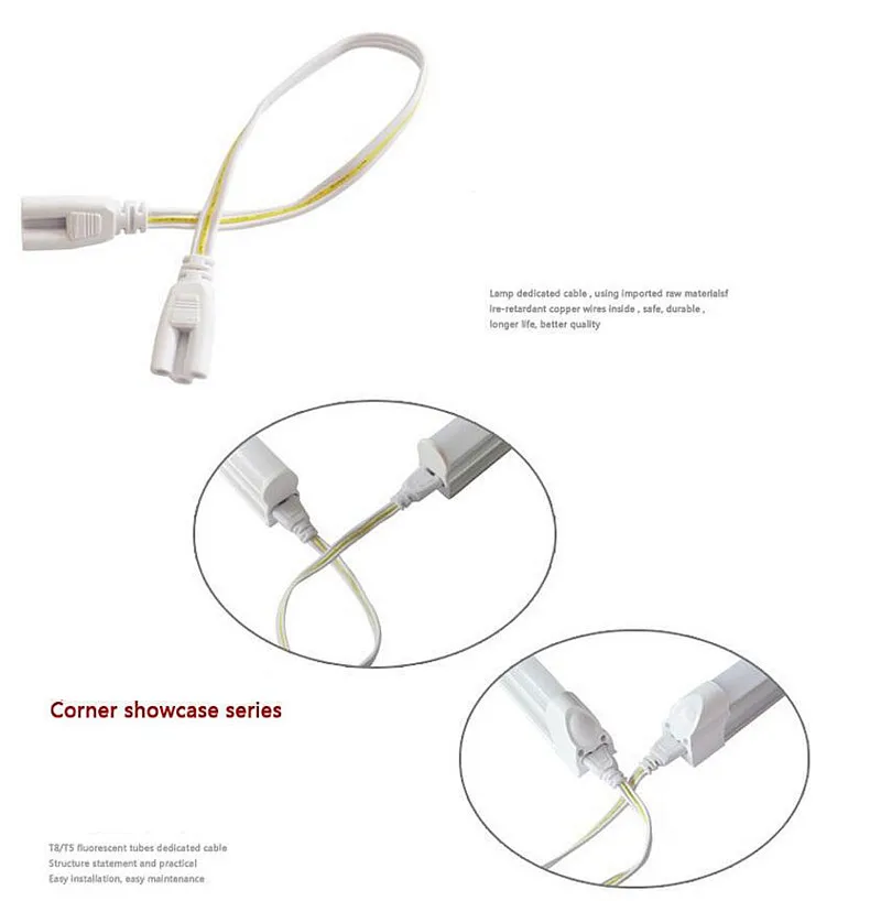 20 шт./лот 20 см 30 см 50 см T4 T5 T8 интегрированной люминесцентные лампы провода адаптера двойной конец 3 pin LED интегрированной трубки Кабельный разъем