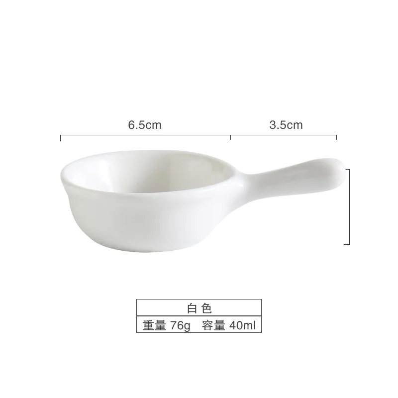 Креативный дизайн твердый керамический миски для риса фарфор приправа уксус, соевый соус чашка, столовая посуда украшение дома посуда - Цвет: Белый