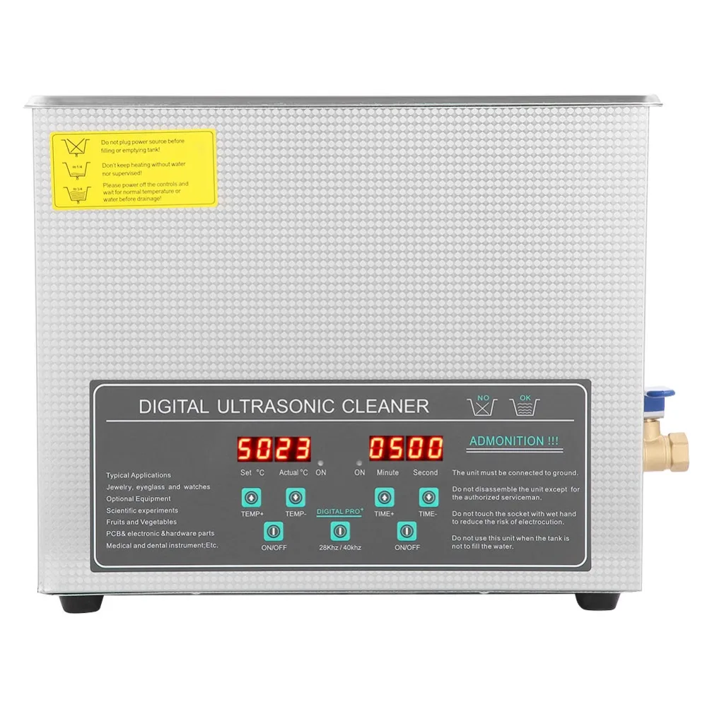

3L/6L/10L Double-frequency Digital Stainless Steel Ultrasonic Cleaner Cleaning Machine EU Plug 220V Local Fast Shipping