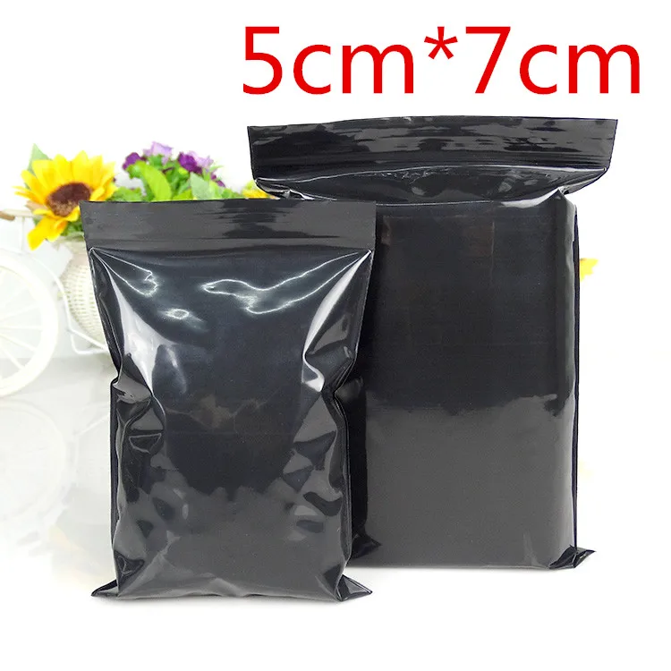 

DHL 5*7cm 8000Pcs/ Lot Resealable Plastic Zipper Valve Storage Package Bag Self Seal Zip Lock Black Poly Pack Packing Pouch