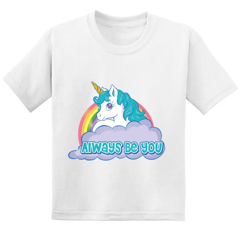 

Hot Sale Always Be You Unicorn Kids Funny T-shirts Summer Children Cartoon Cotton Baby T shirt Boys/Girls Casual Tops Tee YUDIE