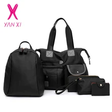YANXI Сумки Для женщин известных брендов 5 шт./компл. Для женщин Курьерские сумки Для женщин сумка набор Tote Для женщин сумка кошелек из множества