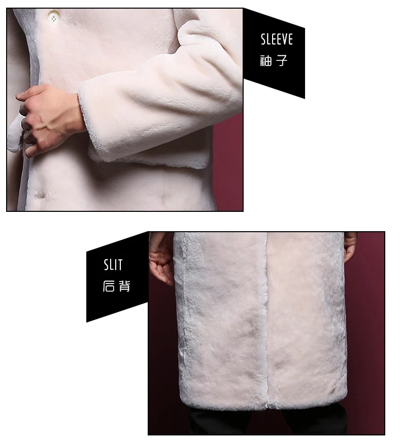 Дизайн, джентльменское пальто из овечьей шерсти, натуральная овчина, Мужская умная повседневная куртка, Осень-зима, длинный Тренч, Мужская меховая верхняя одежда