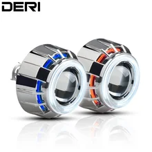 3 inch Round HID Bi Xenon Projector Lens with CCFL White Red Blue Double Angel Eye Refit Car Headlight H1 H4 H7 6000K High /Low 3 inch Round HID Bi Xenon Projector Lens with CCFL White Red Blue Double Angel Eye Refit Car Headlight H1 H4 H7 6000K High /Low